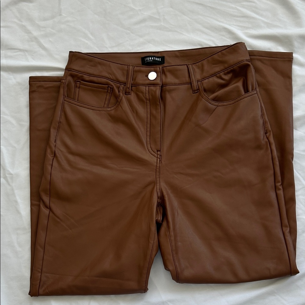 Reitmans Straight Leg Vegan Leather Pants - Size 8